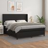 vidaXL Boxspringbett mit Matratze Schwarz 180x200 cm Kunstleder