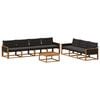 vidaXL Outdoor-Sofagarnitur mit Kissen 8 pcs Nat&uuml;rlich und Schwarz