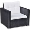vidaXL 6-tlg. Garten-Lounge-Set mit Auflagen Poly Rattan Schwarz