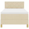 vidaXL Boxspringbett mit Matratze Creme 100 x 200 cm Stoff