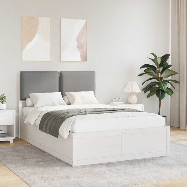 vidaXL Bettgestell mit gepolstertem Kopfteil Hellgrau 120 x 200 cm