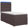 vidaXL Boxspringbett mit Matratze Dunkelbraun 90 x 200 cm Stoff