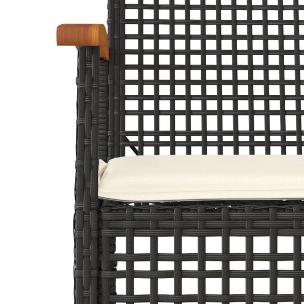 vidaXL 5-tlg. Garten-Essgruppe mit Kissen Schwarz Poly Rattan