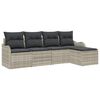 vidaXL Gartensofa-set 5 pcs Hellgrau Poly-Rattan