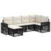 vidaXL Gartensofa-set 6 pcs Schwarz und Cremewei&szlig; Poly-Rattan