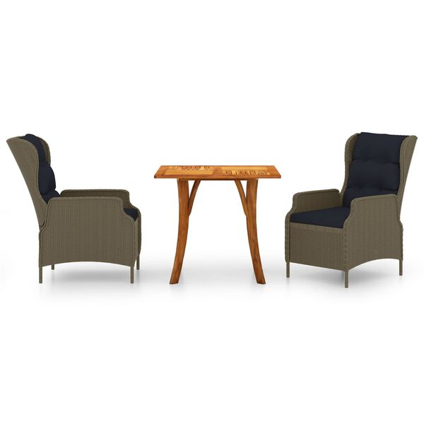 vidaXL 3-tlg. Garten-Essgruppe Braun