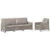 vidaXL Sofa-Set 2 pcs Hellgrau Kunstwildleder