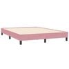 vidaXL Boxspringbett mit Matratze & LED Rosa 160x210 cm Samt
