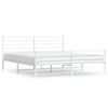 vidaXL Bettgestell mit Kopf- und Fußteil Metall Weiß 183x213 cm