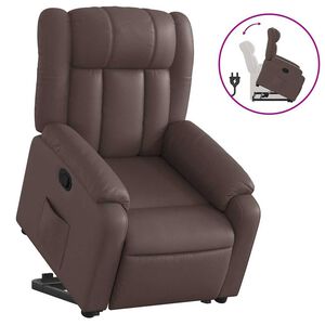vidaXL Relaxsessel mit Aufstehhilfe Braun Kunstleder
