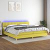 vidaXL Boxspringbett mit Matratze & LED Gr&uuml;n 200x200 cm Stoff