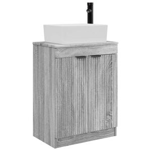 vidaXL Badezimmerschrank mit Waschbecken Grau Sonoma 54 x 35 x 83 cm