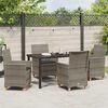 vidaXL Garten Essgruppe 5 pcs Grau Poly-Rattan