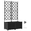 vidaXL Garten-Pflanzgef&auml;&szlig; 2 Stk. Schwarz 80 x 40 x 142 cm PP
