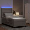 vidaXL LED Boxspringbett mit Matratze Taupe 90 x 200 cm Stoff