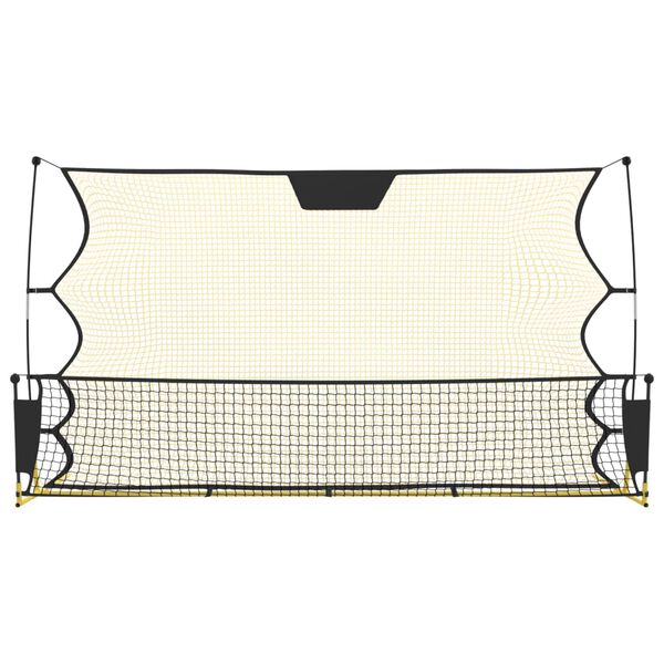 vidaXL Fußball-Rebounder Schwarz und Gelb 183x85x120 cm Polyester