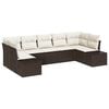 vidaXL Gartensofa-set mit Speicher 7 pcs Braun und Creme Poly Rattan