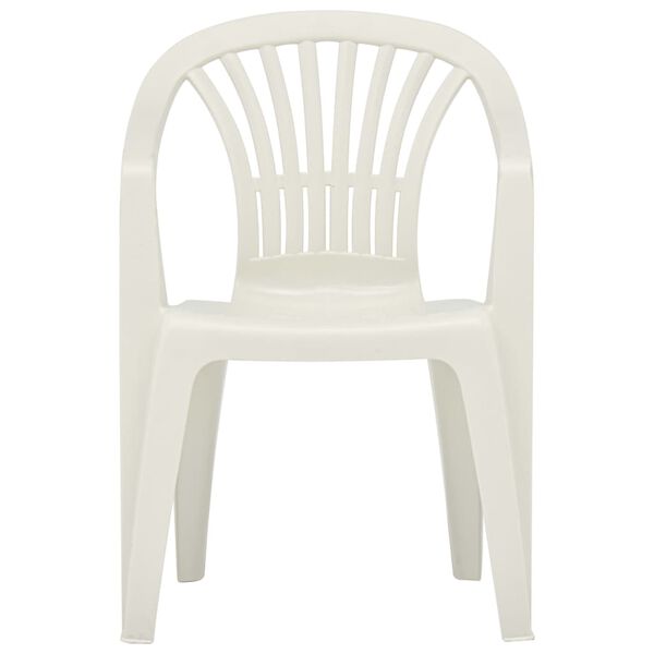 vidaXL Stapelbare Gartenst&uuml;hle 45 Stk. Kunststoff Wei&szlig;