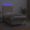 vidaXL Boxspringbett mit Matratze & LED Cappuccino-Braun 100x200cm