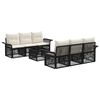 vidaXL Gartensofa-set 7 stk. Schwarz 55 x 55 x 37 cm Poly-Rattan