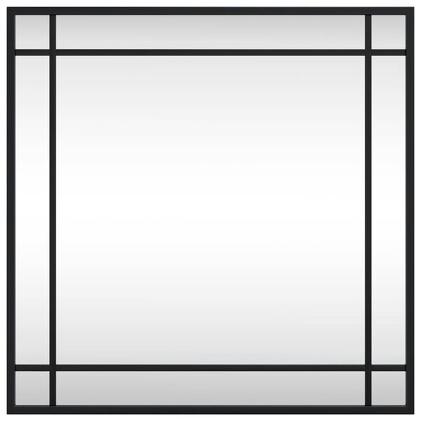 vidaXL Wandspiegel Schwarz 50x50 cm Quadratisch Eisen