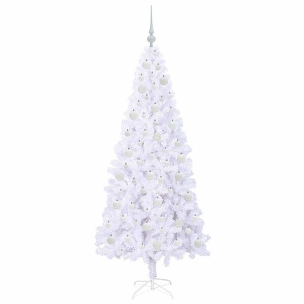 vidaXL Künstlicher Weihnachtsbaum Weiß 180 cm PVC und Stahl