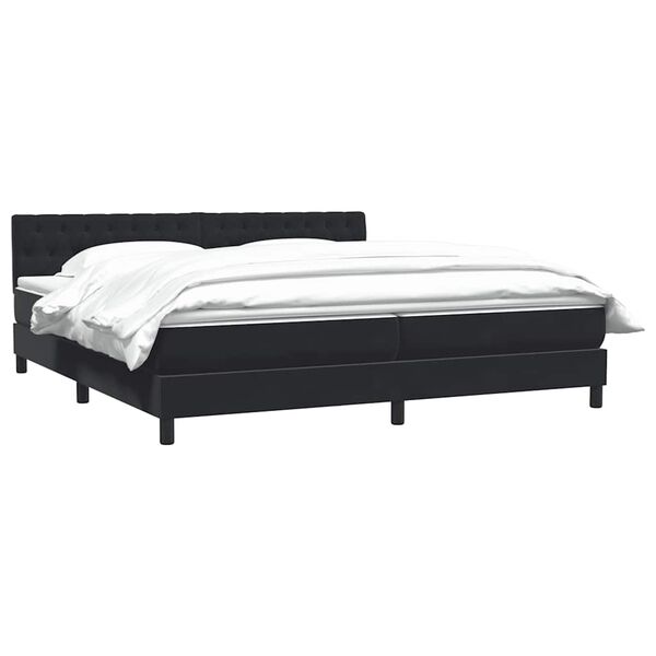 vidaXL Boxspringbett mit Matratze Schwarz 200x220 cm Samt
