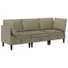 vidaXL Wohnzimmergarnitur 3 pcs Khaki Stoff