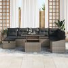 vidaXL Garten-Sofa-Set 9 pcs Grau Poly-Rattan