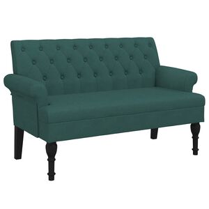 vidaXL Sitzbank mit R&uuml;ckenlehne Dunkelgr&uuml;n 120x62x75,5 cm Stoff