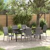 vidaXL Garten Essgruppe 7 pcs Grau Pulverbeschichteter Stahl