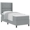 vidaXL Boxspringbett mit Matratze Hellgrau 90 x 190 cm Stoff