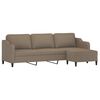 vidaXL 3-Sitzer-Sofa mit Hocker Taupe 210 cm Stoff