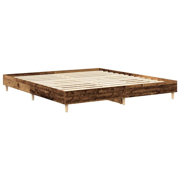 vidaXL Bettgestell ohne Matratze Altholz-Optik 160x200cm Holzwerkstoff