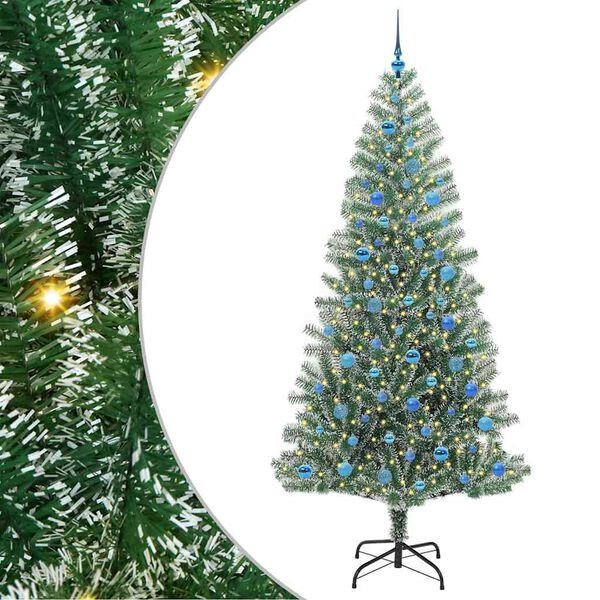 vidaXL K&uuml;nstlicher Weihnachtsbaum beschneit mit LED Licht 240 cm