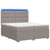 vidaXL LED Boxspringbett mit Matratze Taupe 200 x 200 cm Stoff