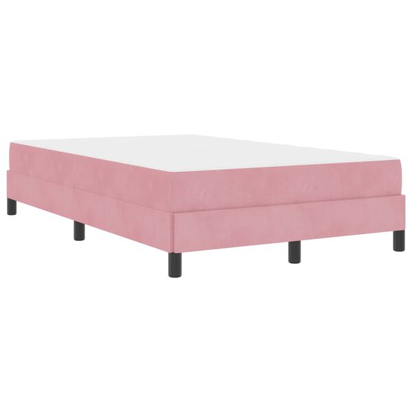 vidaXL Boxspringbett mit Matratze Rosa 120 x 190 cm Stoff