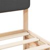 vidaXL Bettgestell mit gepolstertem Kopfteil Dunkelgrau 135 x 190 cm