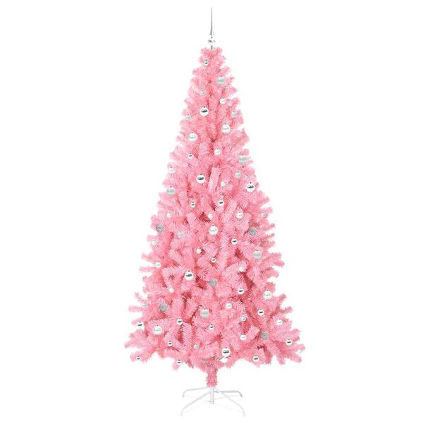 vidaXL Weihnachtsbaum mit 300 LEDs mit St&auml;nder Rosa 240 cm PVC