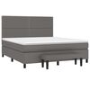 vidaXL Boxspringbett mit Matratze Grau 180x200 cm Kunstleder