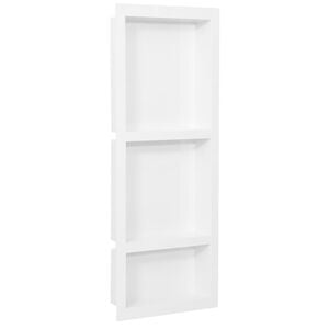 vidaXL Duschnische mit 3 F&auml;chern Hochglanz-Wei&szlig; 41x99x9 cm