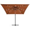 vidaXL Ampelschirm mit LED-Beleuchtung 250x250 cm Terrakotta