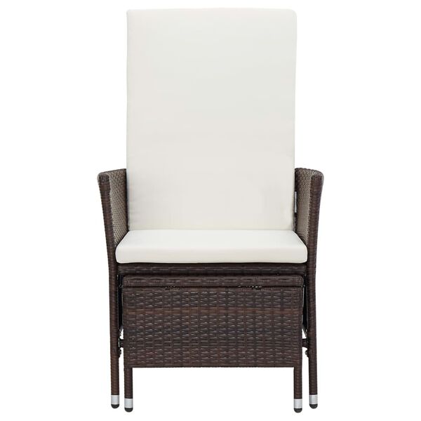 vidaXL 2-tlg. Garten-Lounge-Set mit Kissen Poly Rattan Braun