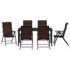 vidaXL Garten Essgruppe 7 pcs Braun Poly Rattan