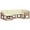 vidaXL Outdoor-Sofagarnitur mit Kissen 6 pcs Natur und Creme