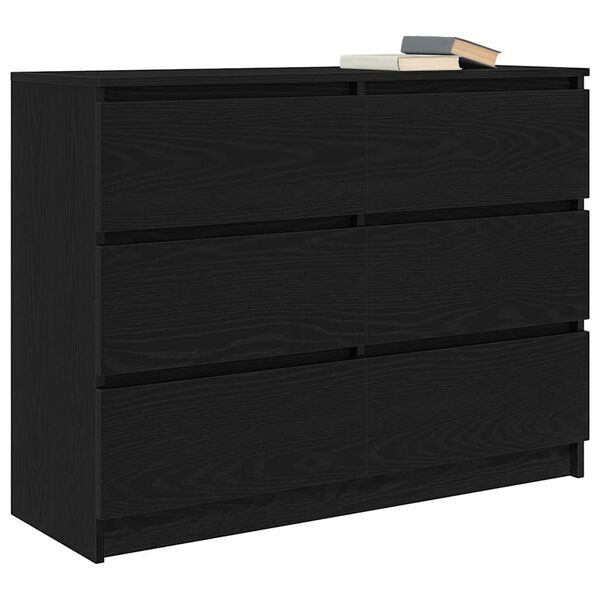 vidaXL Sideboard Schwarz Eichen-Optik 100x35x76 cm Holzwerkstoff