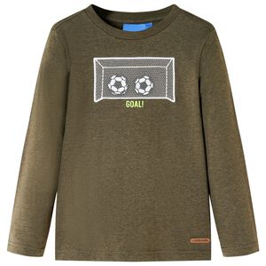 Kinder-Langarmshirt Khaki Melange 104