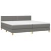 vidaXL Boxspringbett mit Matratze & LED Dunkelgrau 200x200 cm Stoff