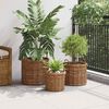 vidaXL Blumentopfkorb mit Speicher 3 pcs Braun Kubu Rattan