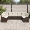 vidaXL Sofa Set mit Kissen 9 pcs Braun Poly Rattan